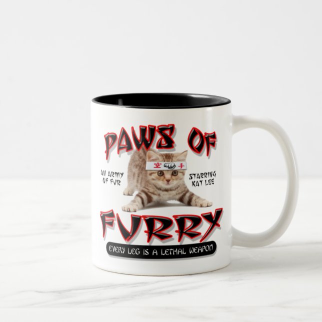 Tatzen von Pelz Zweifarbige Tasse (Rechts)