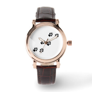 Tatzendrucke eines Hundes Armbanduhr