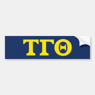 Tau Gamma Theta Autoaufkleber - Gelbe Buchstaben