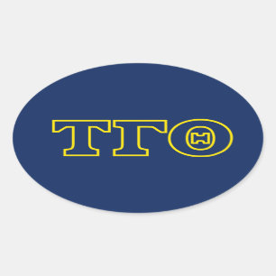 Tau Gamma Theta Oval Stickers - Gelbe Kontur