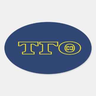 Tau Gamma Theta Oval Stickers - Gelbe Kontur
