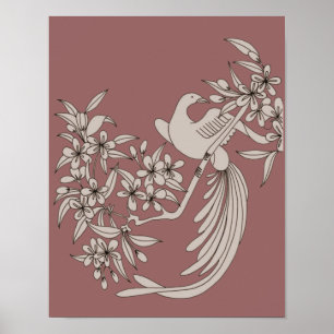 Taube auf Branch Bird Motif Art Poster