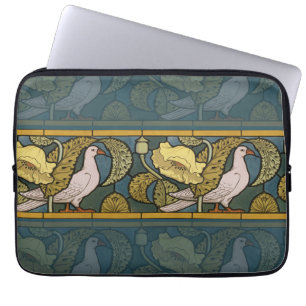 Taube Blau Gelb Fisch Jugendstil Laptopschutzhülle
