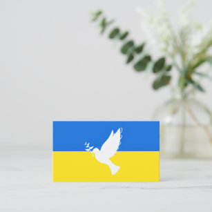 Taube der Friedensflagge der Ukraine - Freiheit Visitenkarte