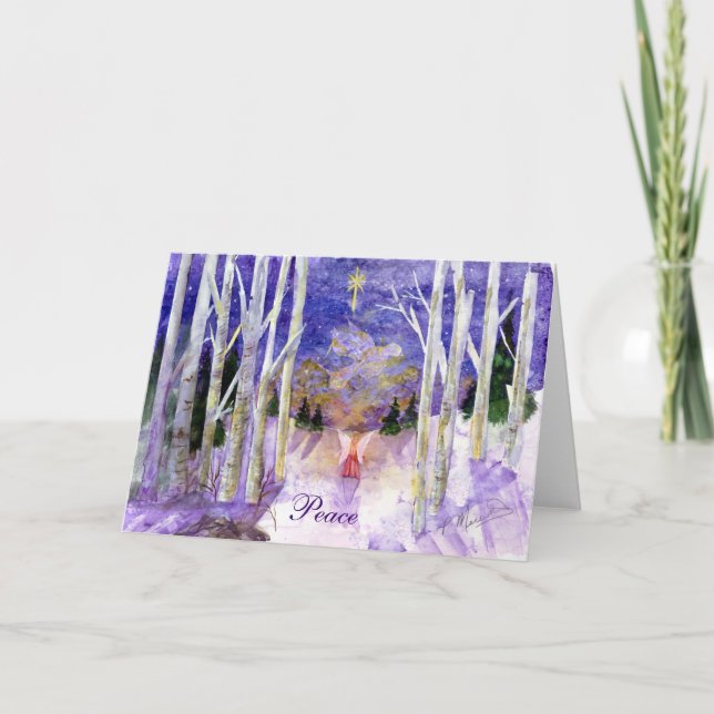 "Taube des Engels Friedens" Feiertagskarte (Vorderseite)