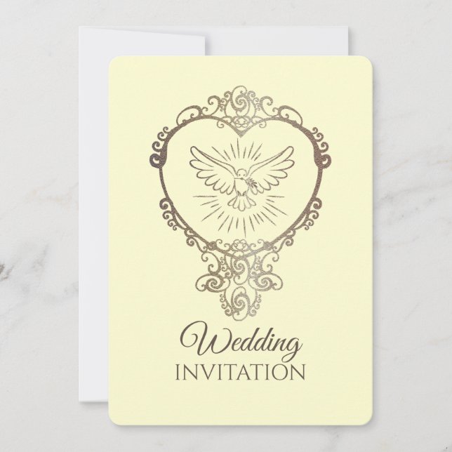 Taube des Friedens - Einladung zur Hochzeit (Vorderseite)