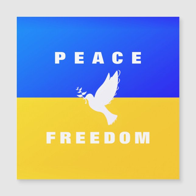 Taube des Friedens - Flagge der Ukraine - Frieden  Magnetkarte (Vorderseite)