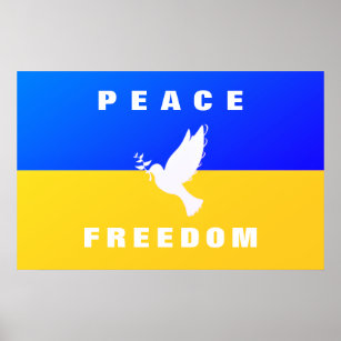 Taube des Friedens - Flagge der Ukraine - Frieden  Poster