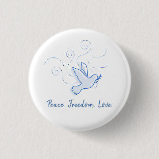 Taube des Friedens. Frieden. Freiheit. Liebe.  Button