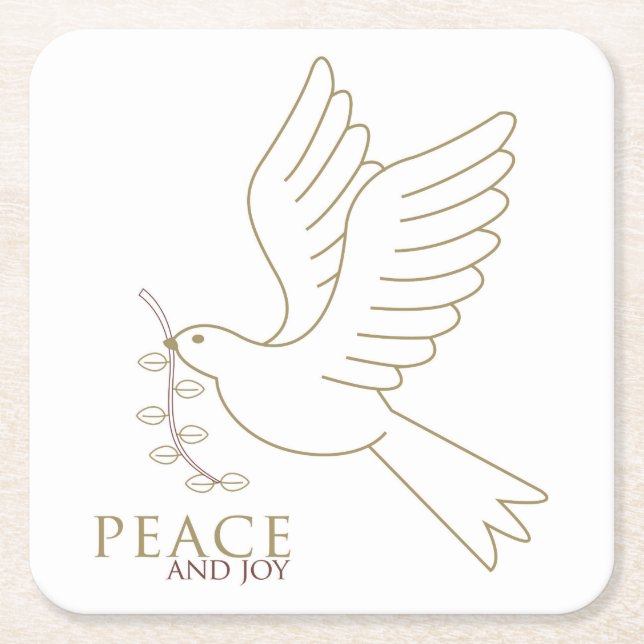 Taube des Friedens Rechteckiger Pappuntersetzer (Vorderseite)
