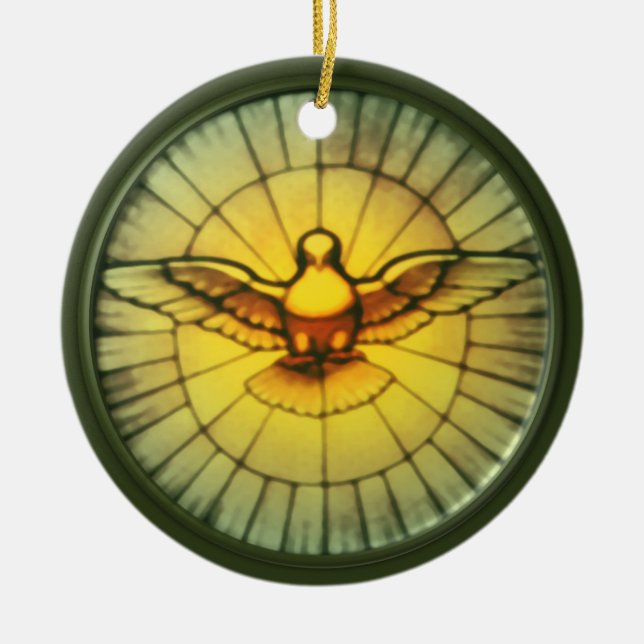 Taube des Heiliger Geist Keramikornament (Vorne)