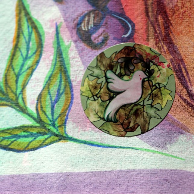 Taube des Weltfriedens und Hoffnung für den Weltfr Runder Aufkleber (Von Creator hochgeladen)