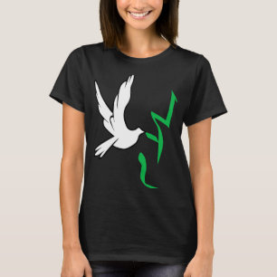 Taube, die das Wort Salam Frieden in der arabische T-Shirt
