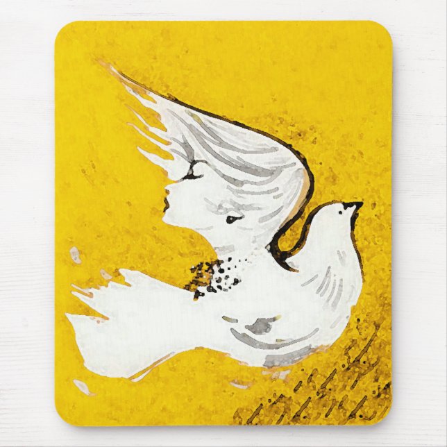 Taube einer Frau Mousepad (Vorne)