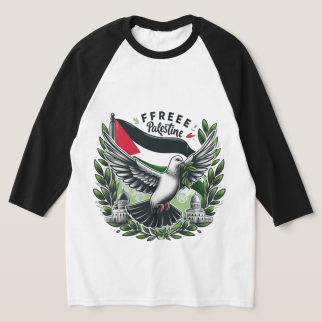 Taube frei Palästinafahne, Palästinenser Gerettet T-Shirt (Ablage )