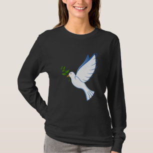 Taube Friedens Fliegender Olivenzweig Symbol Flüge T-Shirt