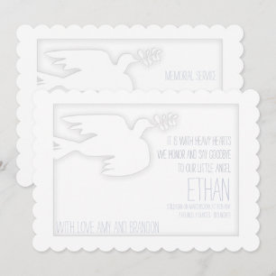 Taube für eine Angel-Kind-Beerdigung Ankündigung