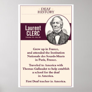 Taube Geschichte. Laurent Clerc. (ASL) Poster