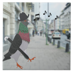 Taube in der Stadt Fliese