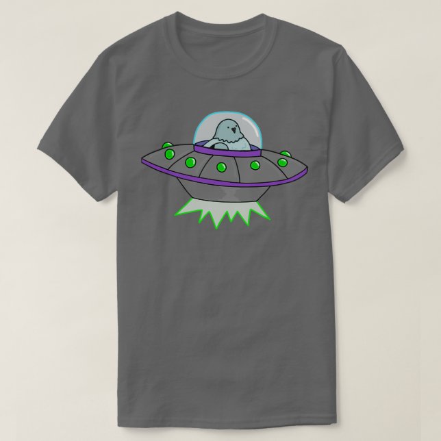 Taube in einem UFO 2 T-Shirt (Design vorne)
