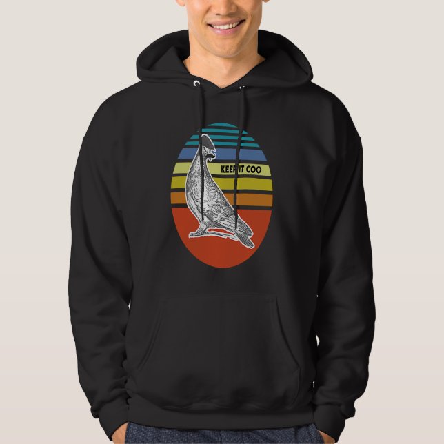 Taube Keep it Coo retro Hoodie (Vorderseite)