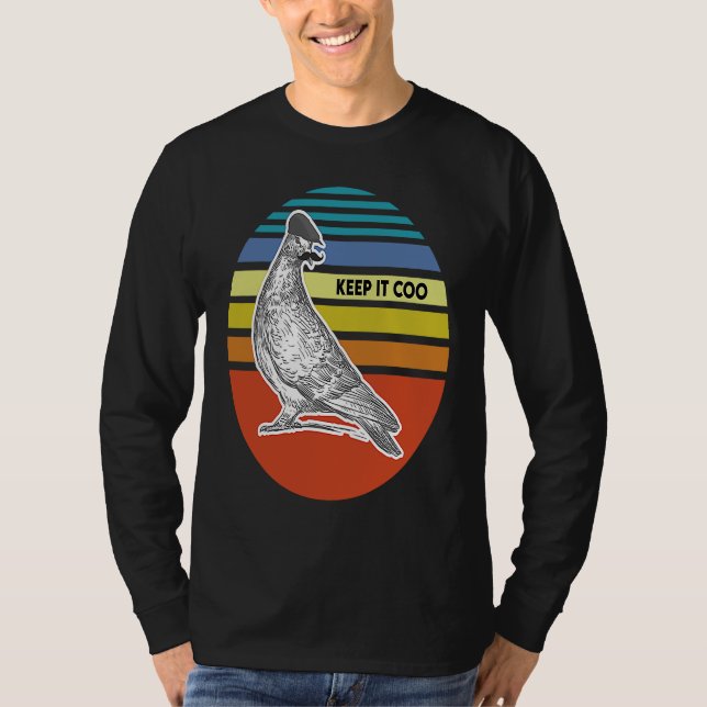 Taube Keep it Coo retro T-Shirt (Vorderseite)