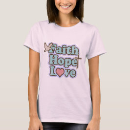Taube, Kreuz, Herz-christlicher Frauen T-Shirt