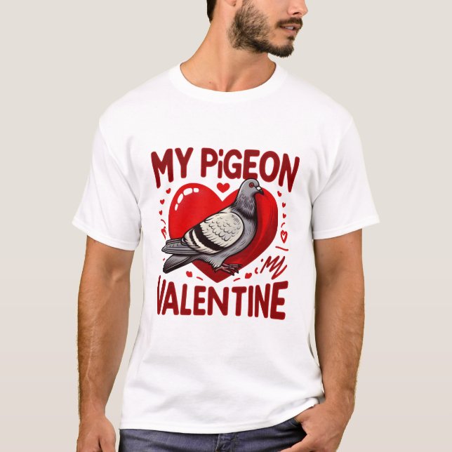 Taube Liebe - Mein Valentine ist ein Freund der Fe T-Shirt (Vorderseite)