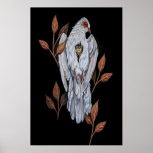 Taube mit goldenem Herzen 5x7 Zoll bis 8x10 Zoll Poster