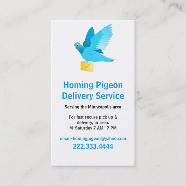 Taube mit Letter Business Card Visitenkarte (Vorderseite)
