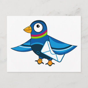 Taube mit Mail Envelope POstcard Postkarte