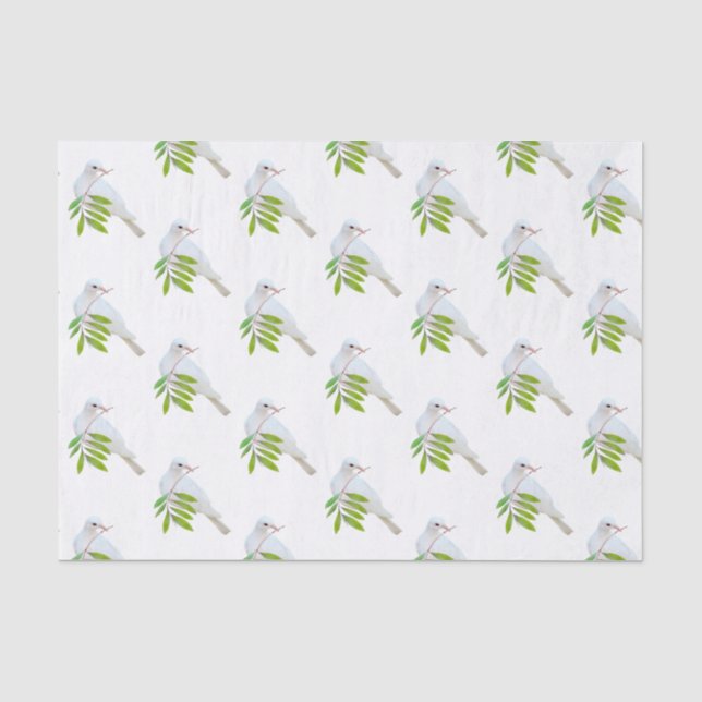 Taube mit Olive Branch Tissue Seidenpapier (Vorderseite)