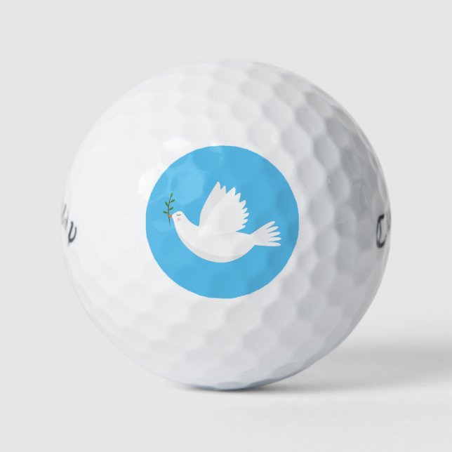 Taube mit Olivenzweig Golfball (Vorderseite)