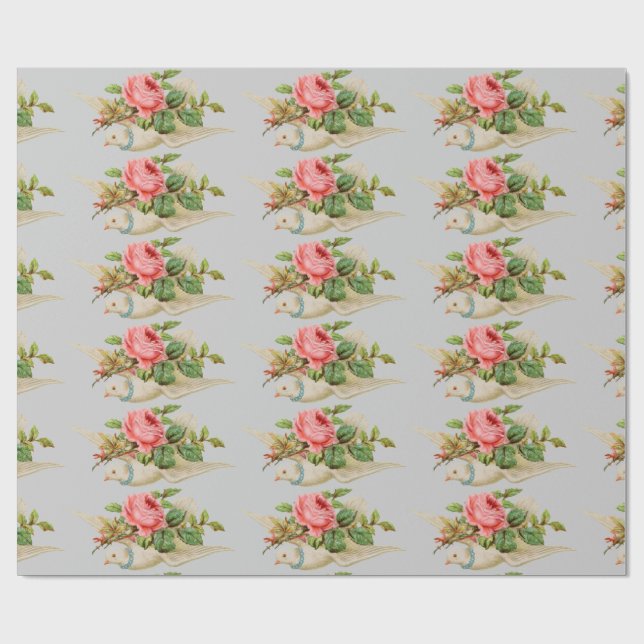 Taube mit Rose Geschenkpapier (Flach)