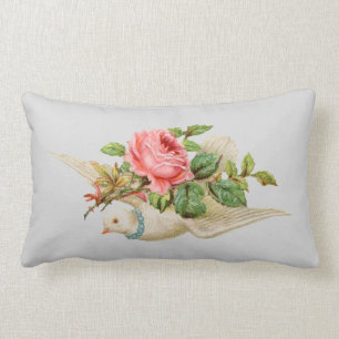 Taube mit Rose Lendenkissen