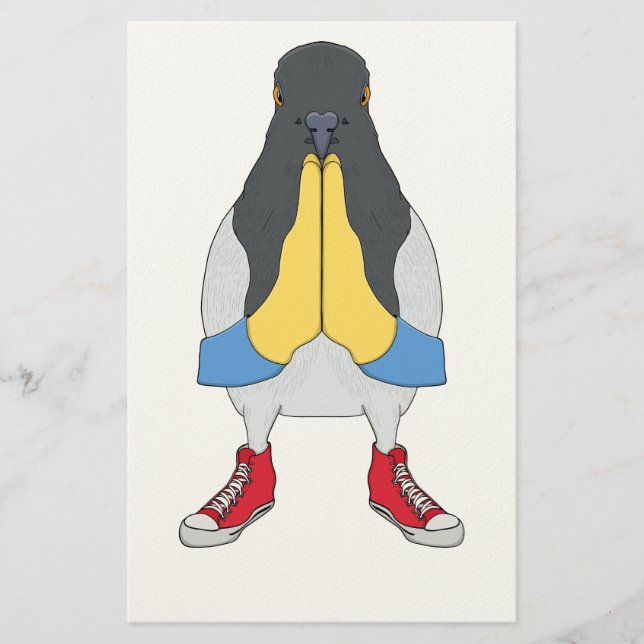 Taube mit Schuhen Briefpapier (Vorderseite)