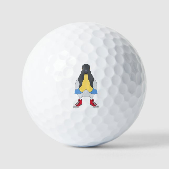 Taube mit Schuhen Golfball (Vorderseite)