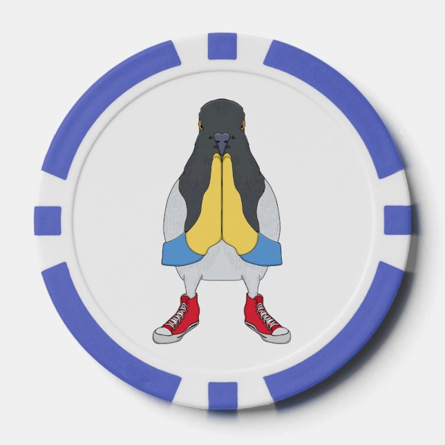 Taube mit Schuhen Pokerchips (Vorderseite)