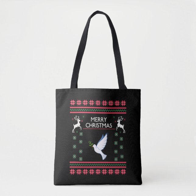 Taube mit Weihnachtsbird Tasche (Vorderseite)