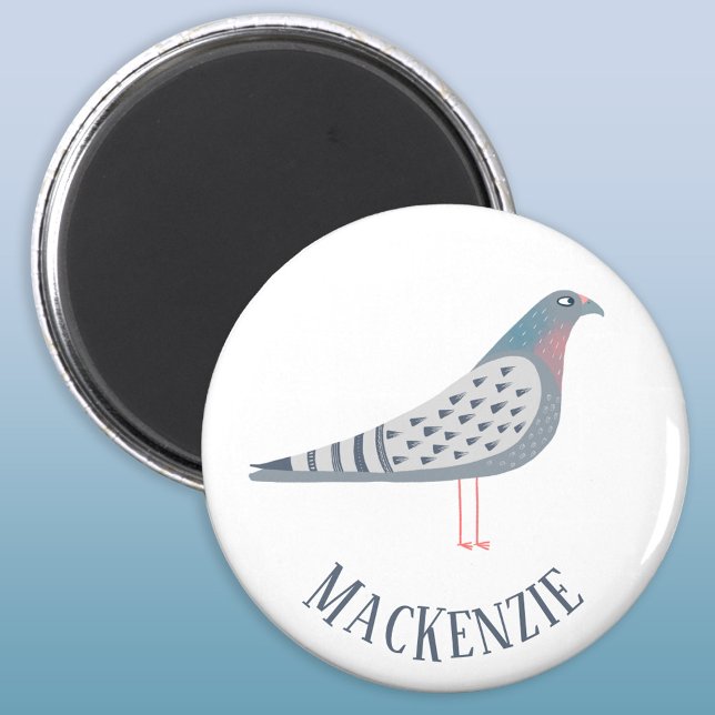 Taube Personalisiert Magnet (Pigeon personalized name magnet)