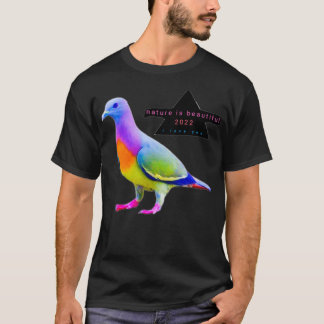 Taube seltsame Farbe blau grün 1 T-Shirt
