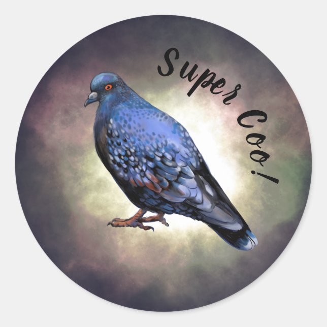 Taube, super Coo! Klassischer Rundaufkleber Runder Aufkleber (Vorderseite)