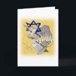 Taube Tallit Menorah mit Hintergrund Feiertagskarte<br><div class="desc">Dieser schöne Entwurf enthält den Magan David,  Taube,  Tallit u. Menorah - mit Hintergrund.</div>