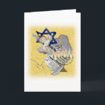 Taube Tallit Menorah mit Hintergrund Feiertagskarte<br><div class="desc">Dieser schöne Entwurf enthält den Magan David,  Taube,  Tallit u. Menorah - mit Hintergrund.</div>
