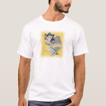 Taube, Tallit u. Menorah A T-Shirt<br><div class="desc">Ein schöner Entwurf,  der das Magen David,  eine Taube,  Tallit u. Menorrah mit einem bunten Hintergrund kombiniert.</div>