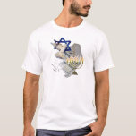 Taube, Tallit u. Menorah B T-Shirt<br><div class="desc">Unser einzigartiger u. schöner Entwurf unter Verwendung des Magen David,  einer Taube,  Tallit u. Menorah.  Dieses Mal ohne Hintergrund.</div>