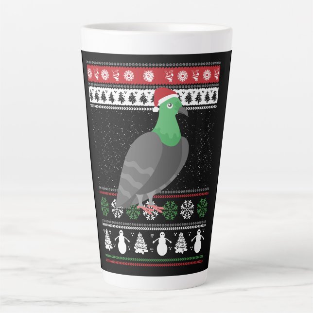 Taube - Täubchen Ugly Christmas Milchtasse (Vorderseite)