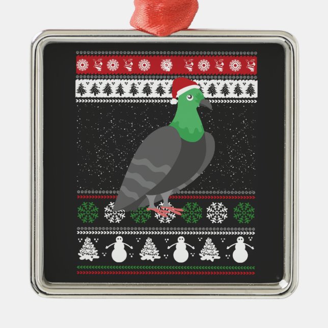 Taube - Täubchen Ugly Christmas Ornament Aus Metall (Vorne)