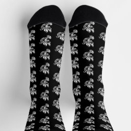 Taube Umriss Schwarz und Weiß Socken