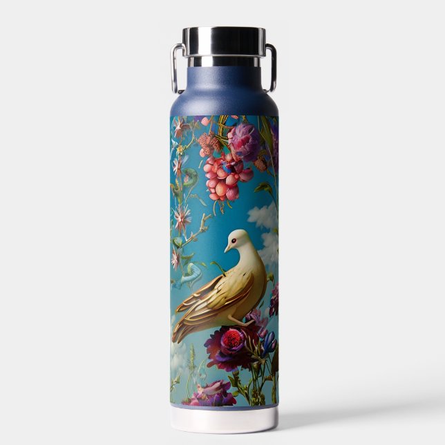 Taube und Blume Trinkflasche (Vorne)